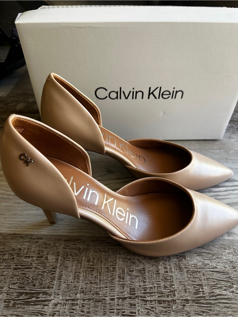 Calvin Klein Women's Gloria Pointed-Toe Pumps in Tan